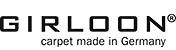 Das Logo von Girloon. Es zeigt den Namen "GIRLOON" in fetten, schwarzen Großbuchstaben. Darunter steht in kleiner Schrift der Zusatz "carpet made in Germany".