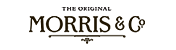 Das Logo von Morris & Co.. Es zeigt den Namen "MORRIS & Co" in großer, brauner Serifenschrift mit dekorativen Verzierungen ober- und unterhalb des Namens. Über dem Namen steht in kleineren Großbuchstaben der Zusatz "THE ORIGINAL".