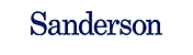 Das Logo von Sanderson. Es zeigt den Namen "Sanderson" in einer fetten, dunkelblauen, klassischen Serifenschrift.