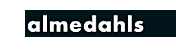 Das Logo von Almedahls. Es zeigt den Namen "almedahls" in fetter, weißer Kleinschrift auf einem dunklen, rechteckigen Hintergrund.